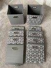 10 White & Grey Storage Foldable Boxes - Good Condition Only Used Once
