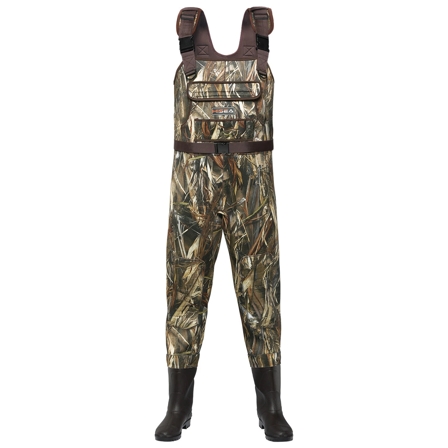 HISEA Men Chest Waders with 200G Insulated Rubber Boots Hunting Fishing Waders