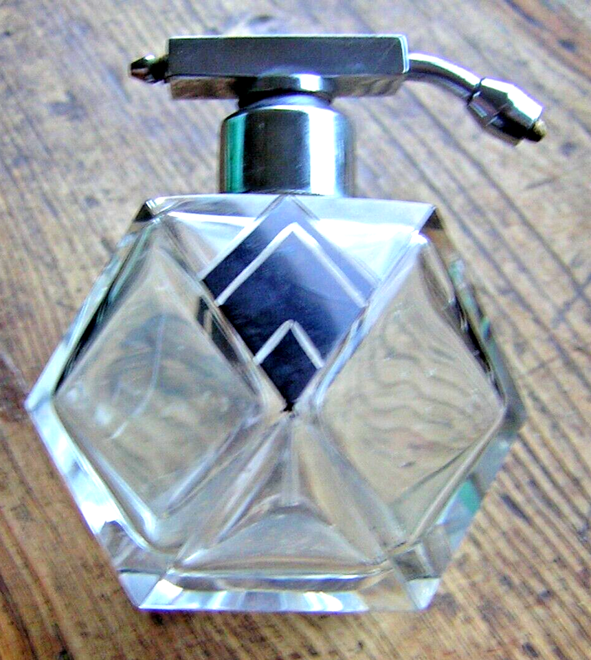 Original classic design art deco period glass perfume bottle 20's / 30