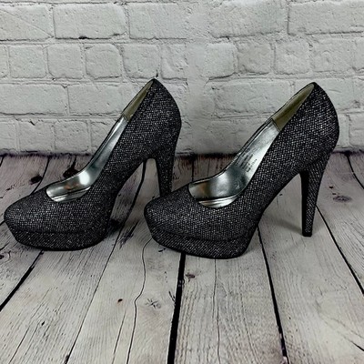 black bedazzled heels