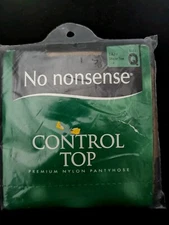 No Nonsense Control Top Pantyhose Tan Sheer Toe 114 Size Q Queen