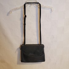 Margot Crossbody Purse Double Zipper Black Soft Leather Handbag