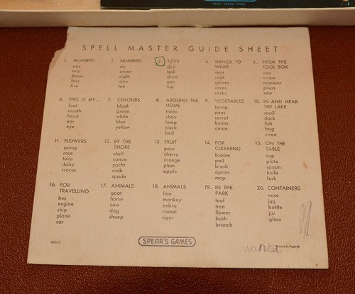 Spears Vintage 'Spell Master' Childrens Spelling Game Boxed Complete - Picture 2 of 7