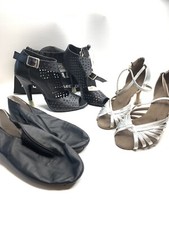 Dance Shoes  Size 6  Silver Robert and Lonnies  Black Unmarked Heels  Blochs