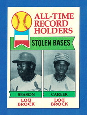 1979 Topps #415 All-Time Record Holders Stolen Bases NM Near Mint Lou Brock
