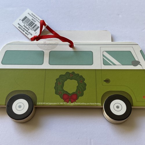 VW Bus Bay Window Tin Top Gift Card Holder Christmas Tree Holiday Ornament NEW - Picture 8 of 9