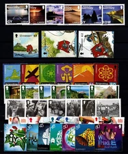 GUERNSEY 2010 YEAR SET  COMMEMORATIVES  7 SETS + 2 M/SHEET + SELF ADHESIVES  MNH