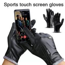 Cold Weather Leather Fleece Lined Windproof Warm Winter Ski Driving Work Gloves