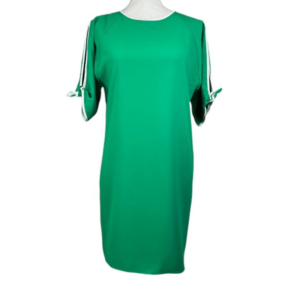 Amanda Uprichard Green Dress White Piping Open Sleeve and Back Size Small |  eBay