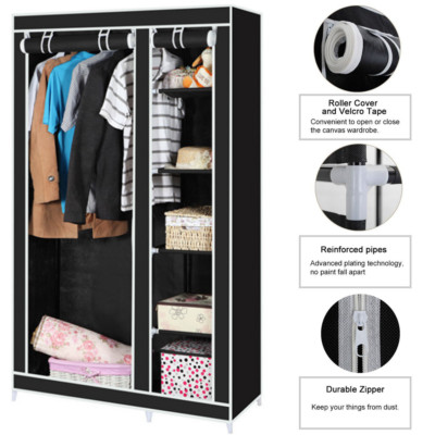 Storage Cabinet Portable Steel Frame Cloth Wardrobe Simple Magic