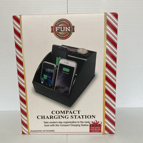 Wood CHARGING STATION Valet Organizer Black 4.5 x 6.5 x 8 inches - Picture 3 of 9