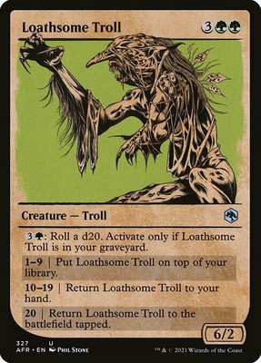 MTG D&D AFR SHOWCASE U Loathsome Troll #327 PLAYSET 4x x4
