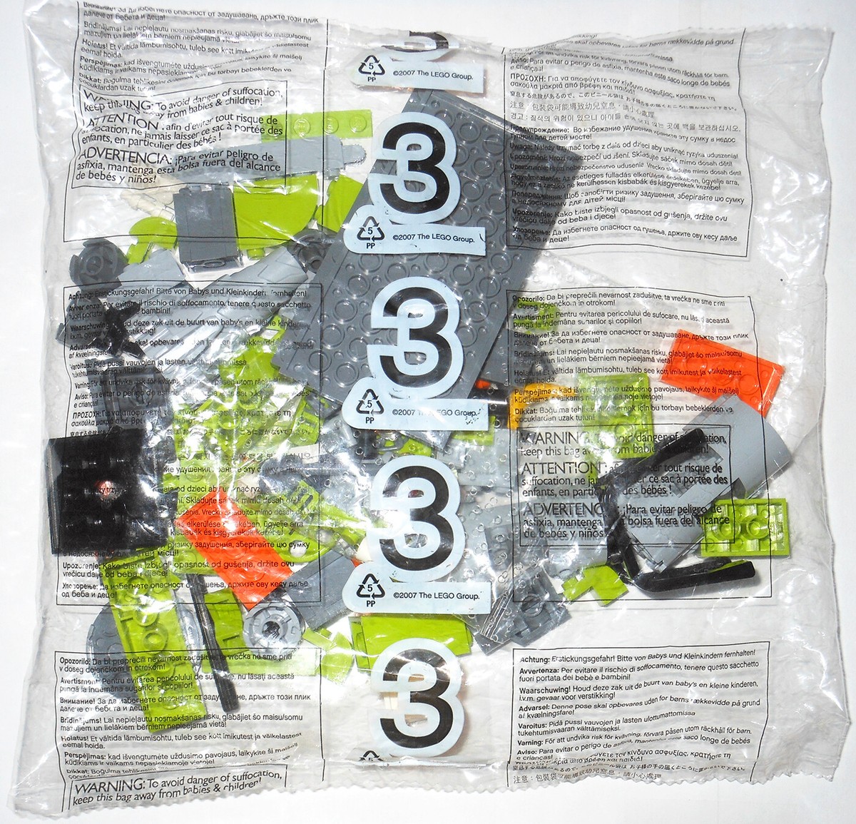 LEGO 8961 Crystal Sweeper: 3 NEW SEALED BAGS + STICKERS Power