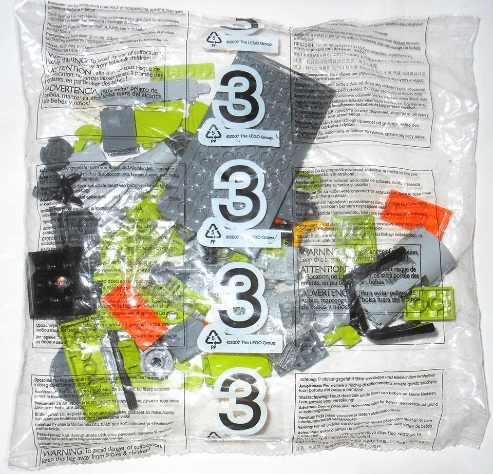 LEGO 8961 Crystal Sweeper: 3 NEW SEALED BAGS + STICKERS Power Miners partial set - Image 3 of 4