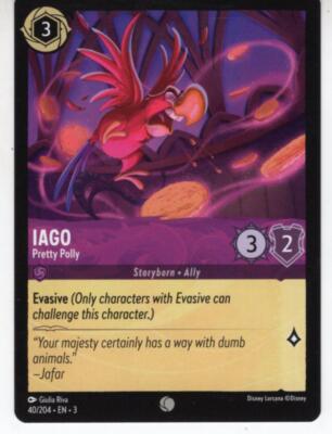 Lorcana Into The Inklands Common Card #40 Iago - Pretty Polly