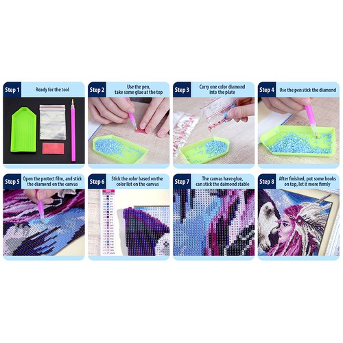 5D DIY Full Round Drill Diamond Painting Girl Kit Home Decor Art Craft - Picture 21 of 21