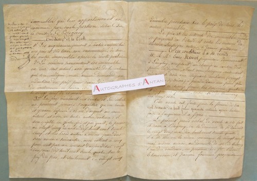 ● Acte 1834 THUMERY Nancy Me Grandjean à Charmel - Mourot à Langley Parchemin - Picture 3 of 4