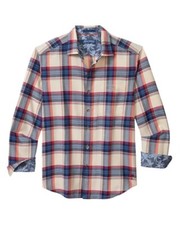 Tommy Bahama Shirt Men Long sleeve CANYON BEACH WINDOW PANE, Bleached Sand M, L