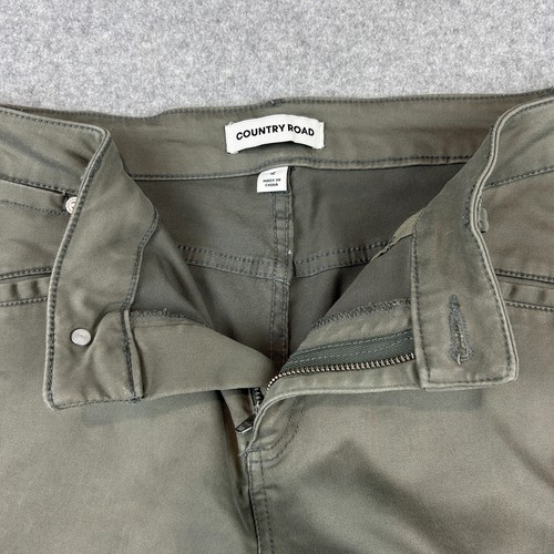 Country Road Jeans Women's Size 12 Khaki Sateen Slim Straight Stretch Mid Rise - Picture 6 of 11