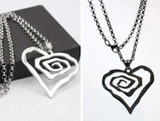 18-32'' Heart rose flower Charms Stainless Steel Chain Pendant Necklace Unisexs