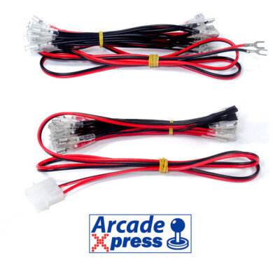 LED illuminated Cable Harness Wiring 22 Action buttons Molex 6.3mm Wide Fastons 