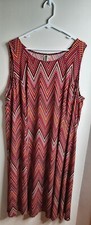 Julian Taylor Sleeveless Maxi Dress Plus Size 24W Colorful Boho Chevron Stretch 