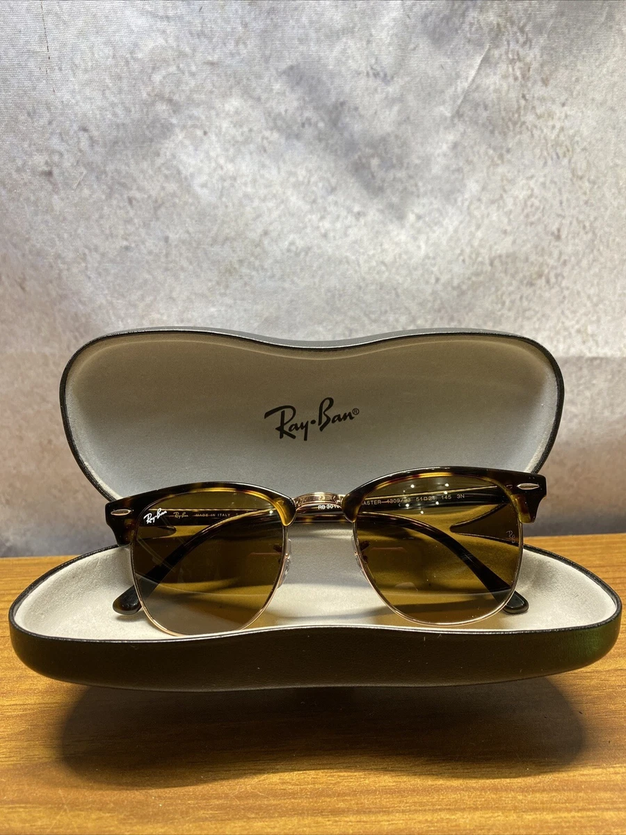 Nice Used Ray Ban Sunglasses RB3016 1309 33 CLUBMASTER Tortoise Rose Gold A7
