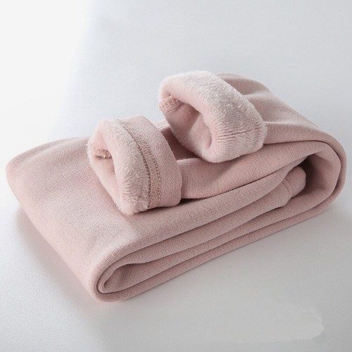 Girls Pants Thick Warm Winter Casual Solid Color Leggings Gray Pink Wine - Picture 11 of 18