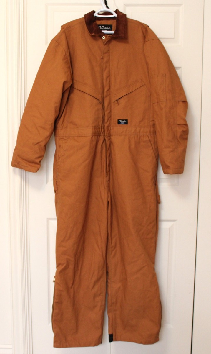 Wallo Work Wear Insulated Winter Overalls, Color Brown, Size XL