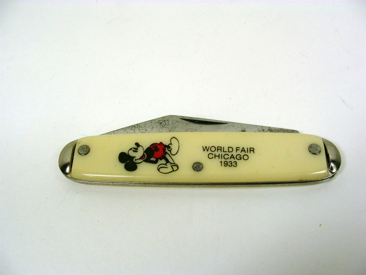 Vintage Mickey Mouse 1933 World Fair Chicago Single Blade Knife | eBay