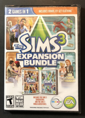 The Sims 3 Expansion Bundle [ Generations & World Adventures ] (PC  DVD-ROM) NEW