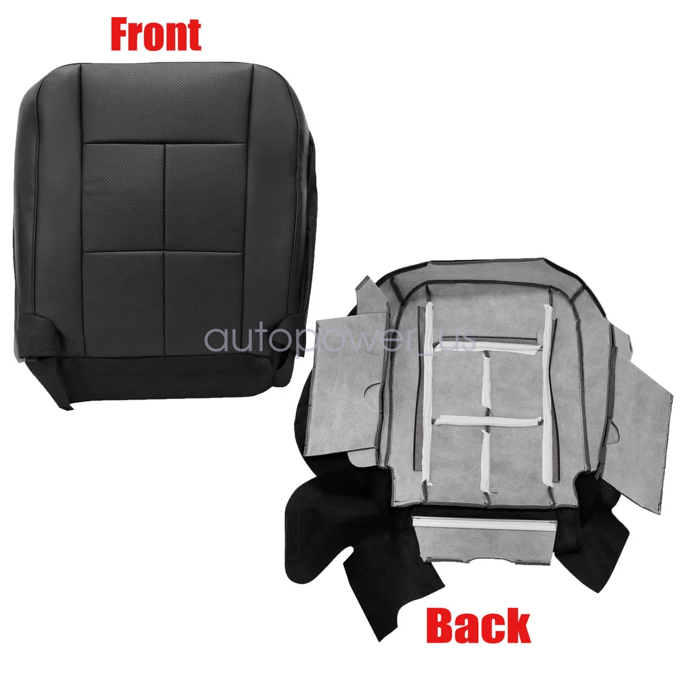 Cubierta de asiento de cuero perforado inferior para conductor Lincoln Navigator 2007-14 negra Foto 4 de 4