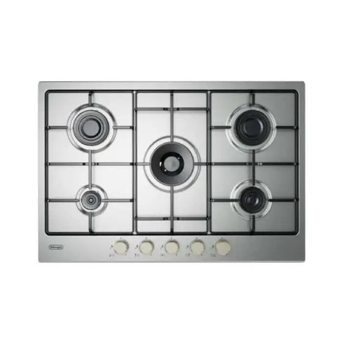 De Longhi Piano Cottura 5 Fuochi a Gas 1 Bruciatore DC 75 cm Inox YLG 75 F