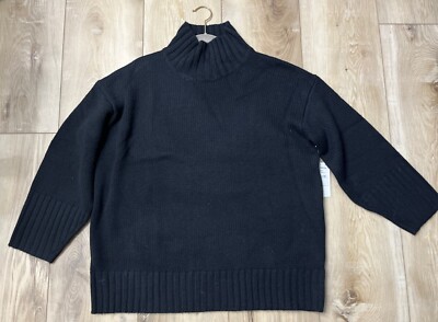 Nordstrom Womens Wool Cashmere Turtleneck Sweater Black Size