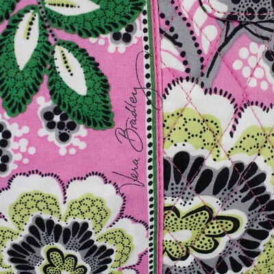 Vera Bradley NEW $94 10 x 14 Pink Green Multi Quilted Floral