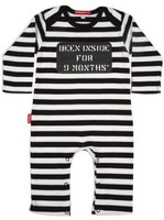 Slogan Been Inside for 9 Months Babygrow Oh Baby London Black & White Playsuit