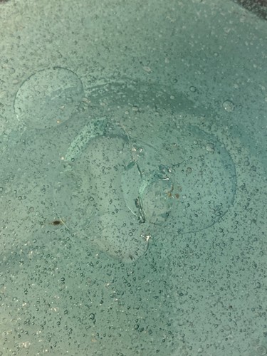 Vintage Ice Blue Seafoam Bubble Glass Ice Bucket with Wood Handles & Pontil - Picture 10 of 12