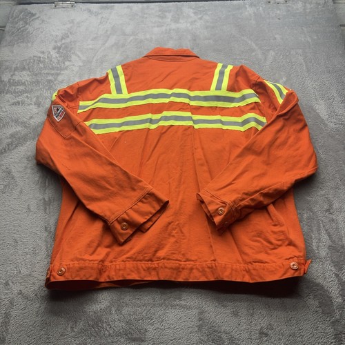 Bulwark FR Jacket Mens 2XL XXL Orange Flame Resistant Utility Reflective Zip - 第 9/9 張圖片