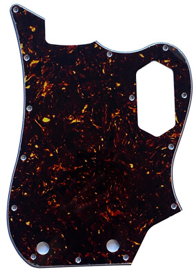 For Fender Squier Vintage Modified VI Bass Black Guitar Pickguard Brown Tortoise