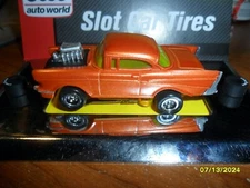 HO Slot Cars, Autoworld, 57 Chevy Street Rod, Aurora / Thunderjet Ultra G, NEW.