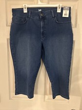 Lee Riders Jeans Womens 18 Blue Capris Stretch Denim