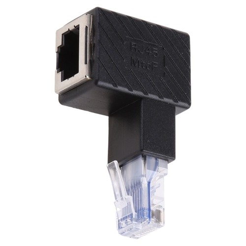 90 Degree Right Left Up Down Angle RJ45 Male to Female for Cat 5 / 6 Ethernet LA - 第 11/12 張圖片