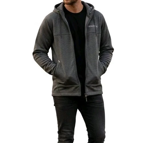 Karbon Men's Full Zip Fleece Hoodie Heather Gray Size XL