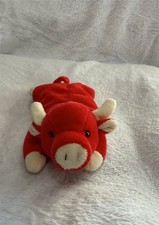 Ty Beanie Baby Red Snort The Bull Stuffed Animal Plush Good Used Toy