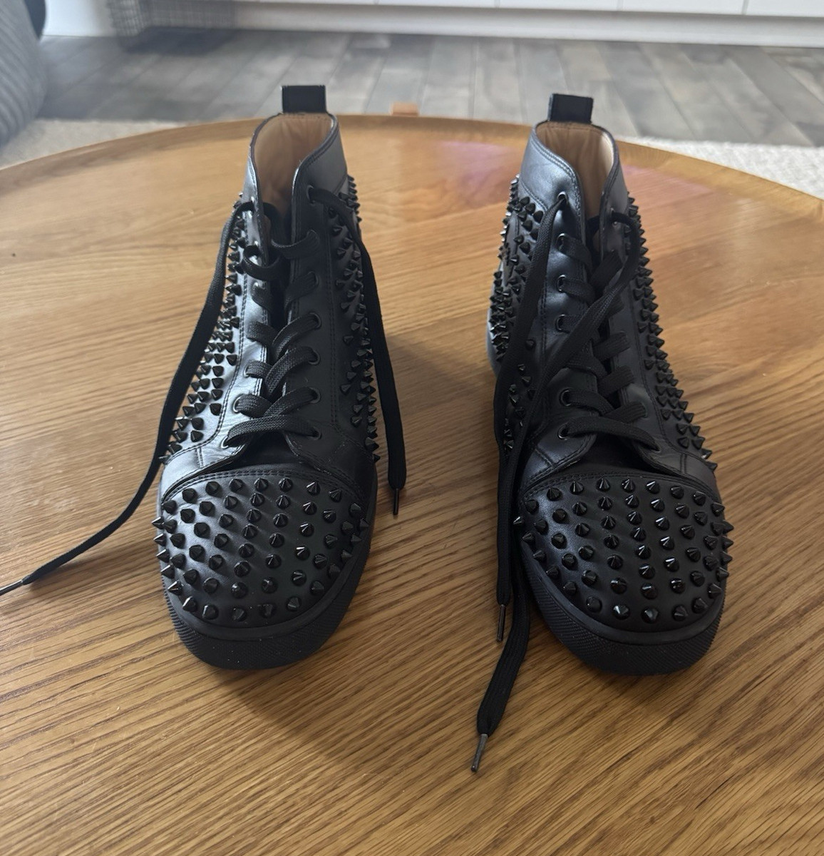 Christian Louboutin Louis Spike Black Spiked Men's High-Top