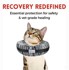 Dog Cat Comfurt Pet Recovery Foam Core Collar Cheetah Print XXS