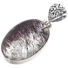 Rutilite Quartz 925 Sterling Silver Pendant, 42"