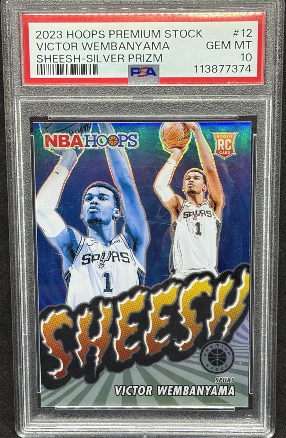 2023-24 Nba Hoops Premium Stock - Sheesh Victor Wembanyama #12 Silver Prizm (RC)