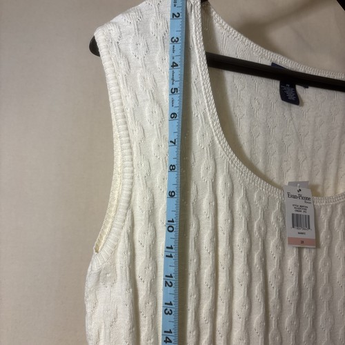 Evan Picone Womens Cream Sweater Vest Size 2X Round Neck NWT Pullover - Picture 9 of 14