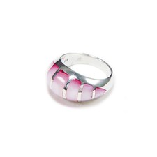 PINKISH SHELL PINK MOTHER OF PEARL 925 STERLING SILVER VOGUE WOMEN RING PR-028PK